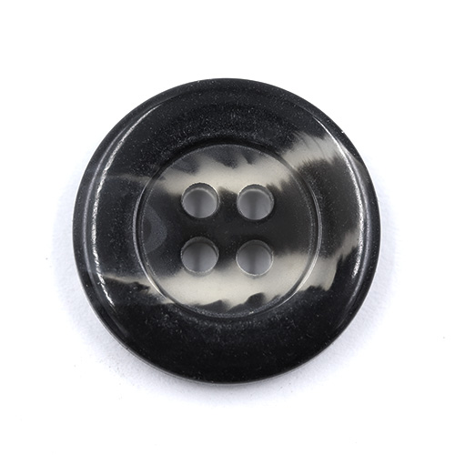 15976 Sullivans 20mm Swirl Two Tone Round Plastic Button 4 Hole - Black - Bag Of 100