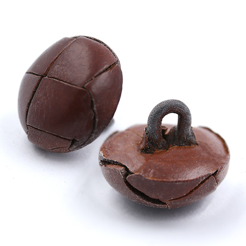 15977 Sullivans 15mm Round Plastic Shank Button - Leather Effect - Light Brown - 34 In A Tube