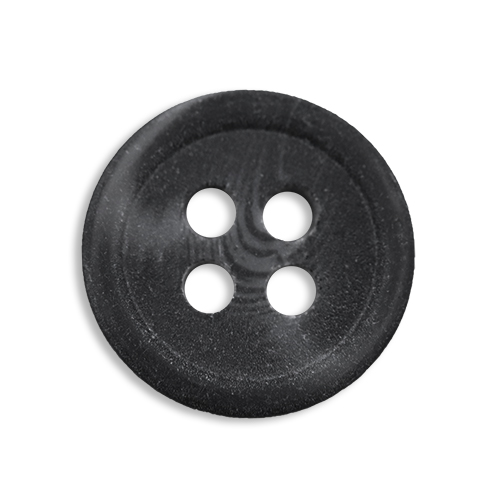 16504 Sullivans 11mm Round Plastic Button With Four Holes - Black - 108 In A Tube