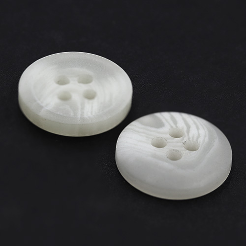 16514 Sullivans 15mm Round Plastic Button With Four Holes - Opaque White -  Bag Of 100