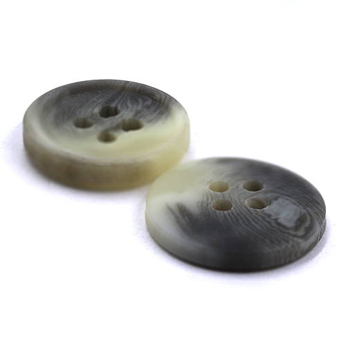16530 Sullivans 18mm Round Plastic Button With Four Holes - Two Tone Light Grey -  Bag Of 100