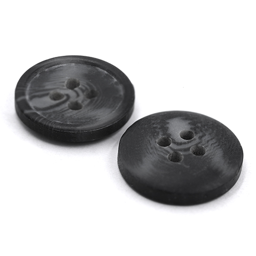 16534 Sullivans 18mm Round Plastic Button With Four Holes - Two Tone Light Black -  Bag Of 100
