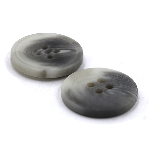 16538 Sullivans 20mm Round Plastic Button With Four Holes - Two Tone Dark Grey -  36 In A Tube