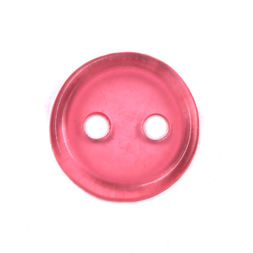 16552 Sullivans 11mm Round Plastic Button With Two Holes - Mid Pink - 60 In A Tube