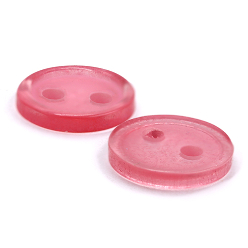 16552 Sullivans 11mm Round Plastic Button With Two Holes - Mid Pink - 60 In A Tube