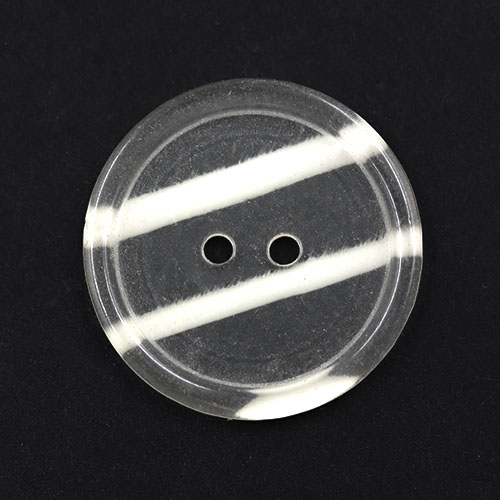 16589 Sullivans 23mm Round Plastic Button - Clear Striped - 43 In A Tube