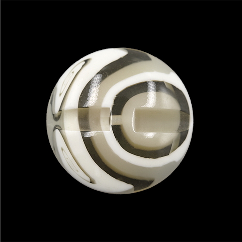 16643 Sullivans 25mm Round Plastic Button - White Ringed - 13 In A Tube