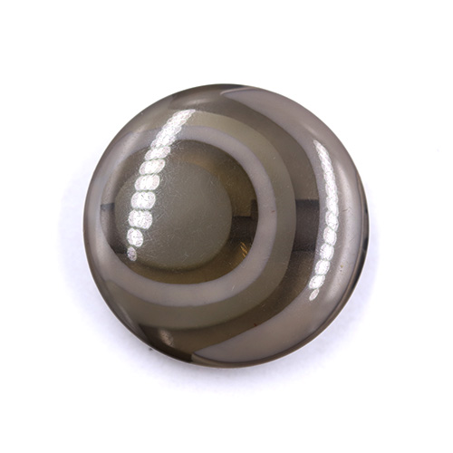 16646 Sullivans 25mm Round Plastic Button - Grey Ringed - 13 In A Tube
