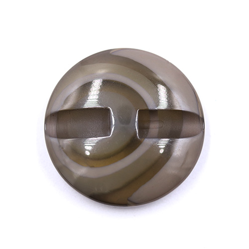 16646 Sullivans 25mm Round Plastic Button - Grey Ringed - 13 In A Tube