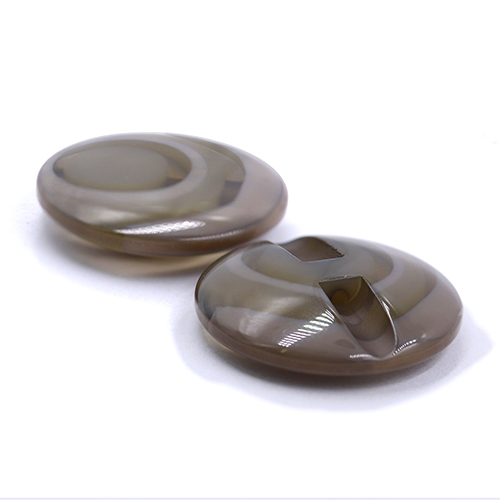 16646 Sullivans 25mm Round Plastic Button - Grey Ringed - 13 In A Tube