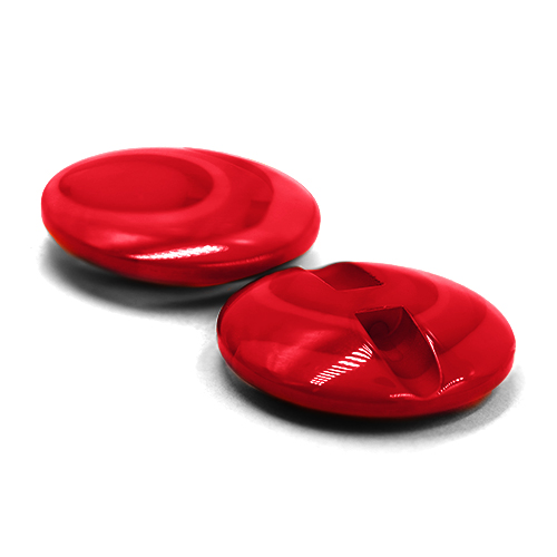 16653 Sullivans 25mm Round Plastic Button - Red Ringed - Bag Of 100