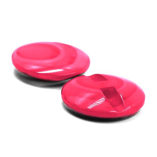 16657 Sullivans 25mm Round Plastic Button - Hot Pink Ringed - Bag Of 100