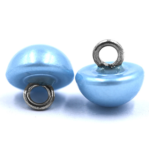16663 Sullivans 8mm Pearl Plastic Button With Shank - Sky - 44 In A Tube