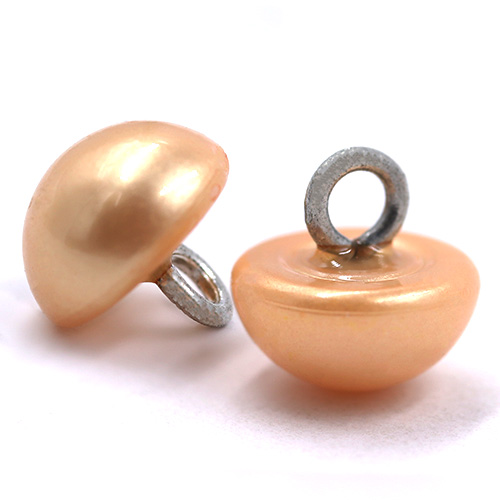 16665 Sullivans 8mm Pearl Plastic Button With Shank - Peach - 44 In A Tube