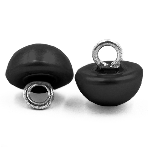 16674 Sullivans 8mm Pearl Plastic Button With Shank - Black - Bag Of 100