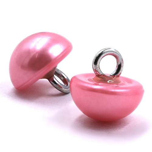16676 Sullivans 10mm Pearl Plastic Button With Shank - Pink - 36 In A Tube