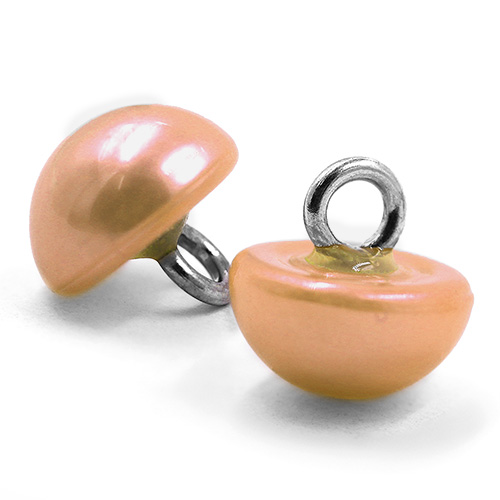 16691 Sullivans 12mm Pearl Plastic Button With Shank - Peach - 25 In A Tube
