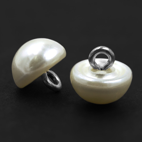 16692 Sullivans 12mm Pearl Plastic Button With Shank - Cream - 25 In A Tube