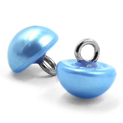 16696 Sullivans 12mm Pearl Plastic Button With Shank - Sky - Bag Of 100
