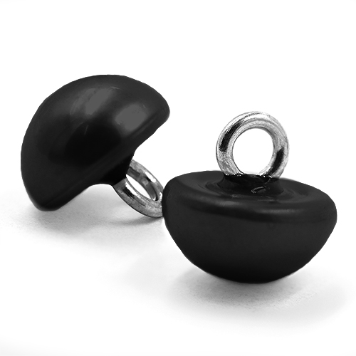 16700 Sullivans 12mm Pearl Plastic Button With Shank - Black - Bag Of 100