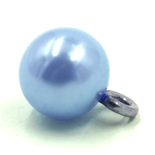 16705 Sullivans 8mm Pearl Plastic Button With Metal Shank - Sky - Bag Of 100