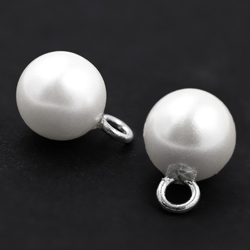 16718 Sullivans 12mm Pearl Plastic Button With Metal Shank - White - Bag Of 100