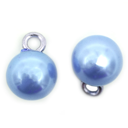 16719 Sullivans 12mm Pearl Plastic Button With Metal Shank - Sky - Bag Of 100