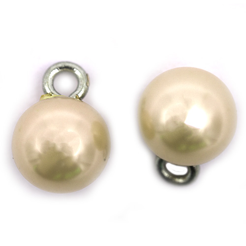 16721 Sullivans 12mm Pearl Plastic Button With Metal Shank - Cream - Bag Of 100
