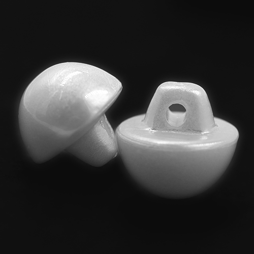 16739 Sullivans 10mm Pearl Plastic Button With Shank - White - 42 In A Tube