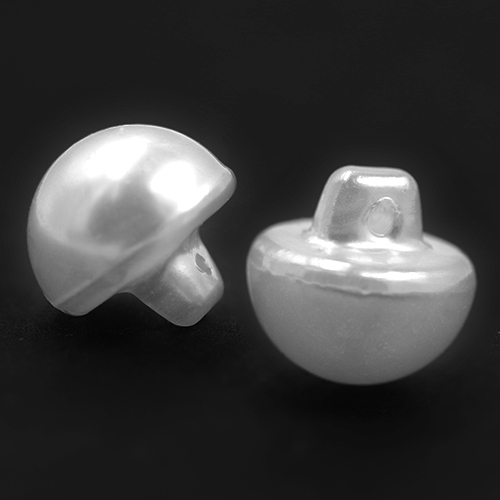 16759 Sullivans 12mm Pearl Plastic Button With Shank - White - 40 In A Tube