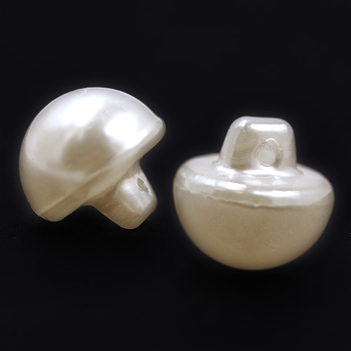 16764 Sullivans 12mm Pearl Plastic Button With Shank - Cream - 40 In A Tube