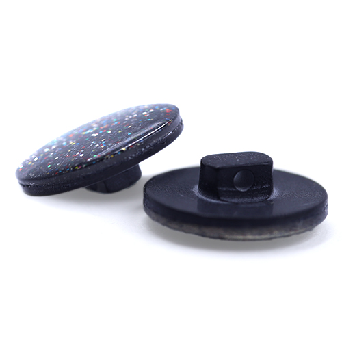 16854 Sullivans 15mm Round Plastic Shank Button - Navy With Multi-coloured Sparkles - 65 In A Tube