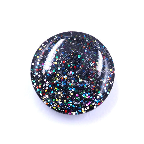 16858 Sullivans 12mm Round Plastic Shank Button - Navy With Multi-coloured Sparkles - Bag Of 100