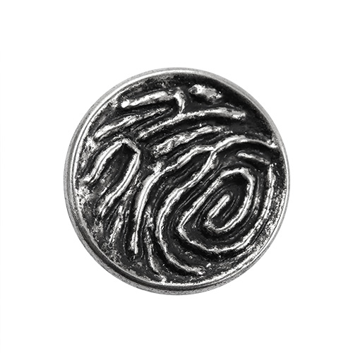 16884 Sullivans 19mm Round Metal Button With Veined Pattern - Silver - 23 In A Tube