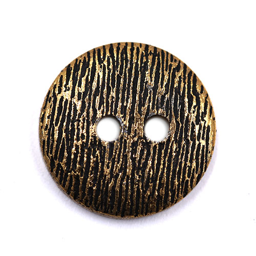 16895 Sullivans 13mm Round Metal Button With Scratched Pattern - Antique Gold - 40 In A Tube
