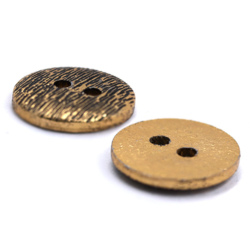 16895 Sullivans 13mm Round Metal Button With Scratched Pattern - Antique Gold - 40 In A Tube