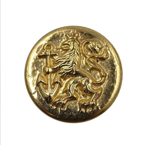 16923 Sullivans 15mm Round Metal Button With Crest - Gold - 23 In A Tube