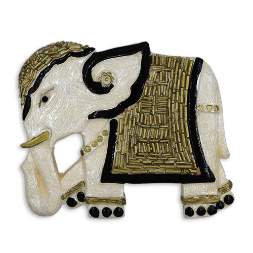 17031 Sullivans 90mm Elephant Buckle In White And Gold