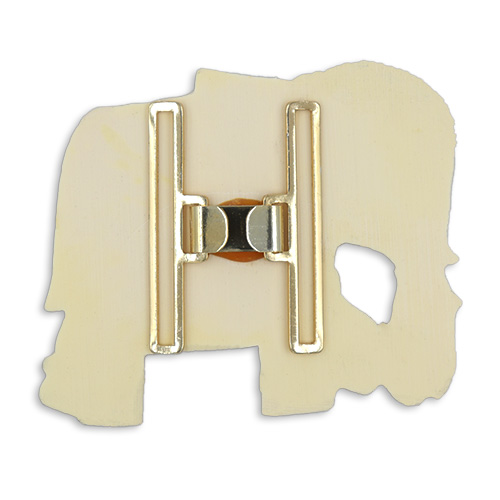 17031 Sullivans 90mm Elephant Buckle In White And Gold