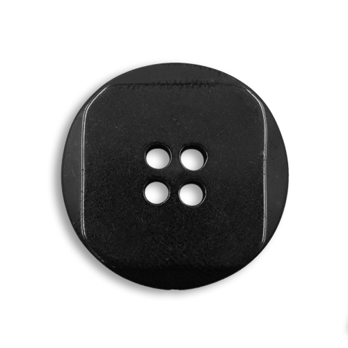 17281 Sullivans 20mm Round Plastic Button With Square Detail - Black - 27 In A Tube