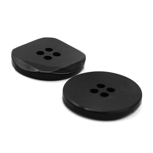 17281 Sullivans 20mm Round Plastic Button With Square Detail - Black - 27 In A Tube