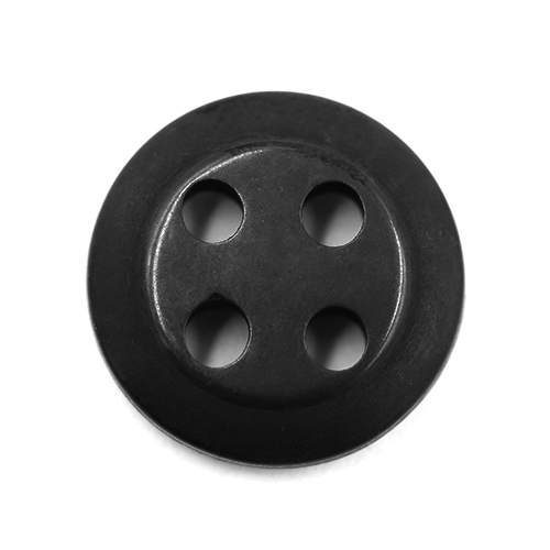 17282 Sullivans 12mm Round Plastic Button With Four Holes - Black - 72 In A Tube