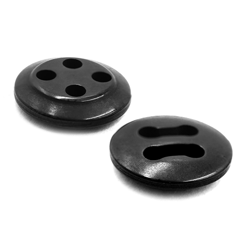 17282 Sullivans 12mm Round Plastic Button With Four Holes - Black - 72 In A Tube