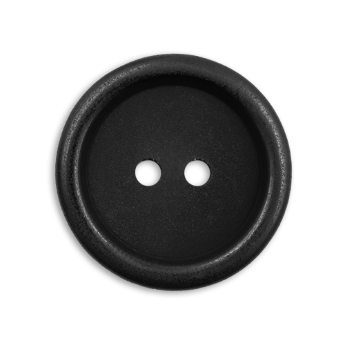 17289 Sullivans 21mm Round Plastic Button With Two Holes - Black - 27 In A Tube