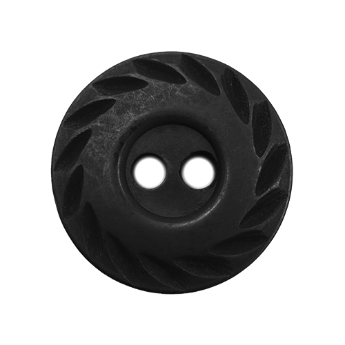 17290 Sullivans 12mm Round Plastic Button With Detailed Border - Black - 114 In A Tube