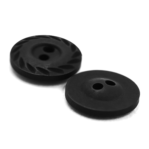 17290 Sullivans 12mm Round Plastic Button With Detailed Border - Black - 114 In A Tube