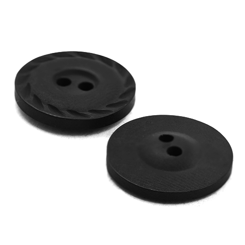 17291 Sullivans 15mm Round Plastic Button With Detailed Border - Black - 68 In A Tube