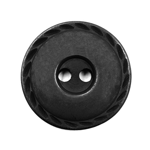 17292 Sullivans 20mm Round Plastic Button With Detailed Border - Black - 31 In A Tube