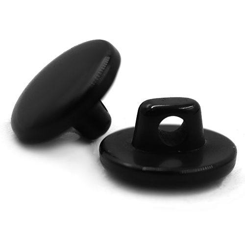 17293 Sullivans 12mm Round Plastic Button With Shank - Black - 60 In A Tube