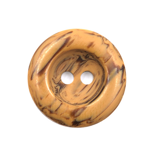 17307 Sullivans 18mm Round Wooden Button With Deep Set Holes - Tan - 37 In A Tube